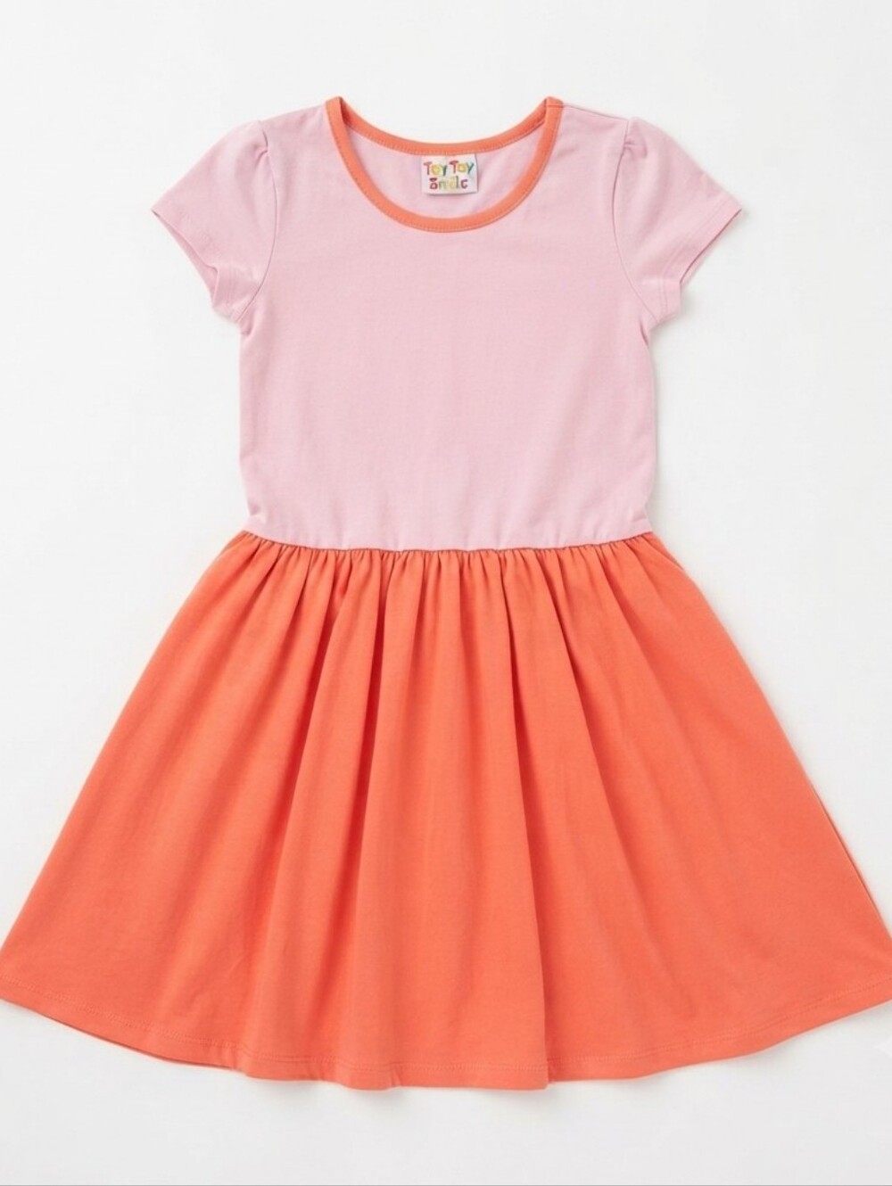 Toy Toy Smile Girls Dress Size 8/10 Pink Orange Casual Play Short Sleeve